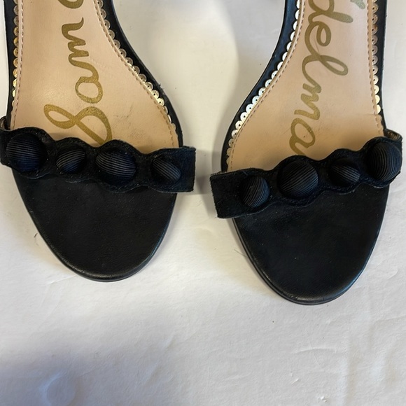 Sam Edelman Addison Black Suede Open Toe Ankle Strap Heels - Picture 8 of 10